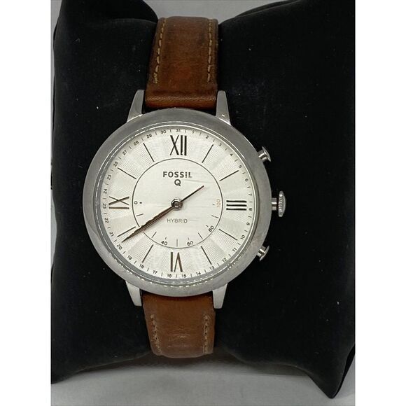 Fosssil FTW5012 Women Brown Leather Analog White Dial Hybrid Smartwatch XX634 - Picture 1 of 12